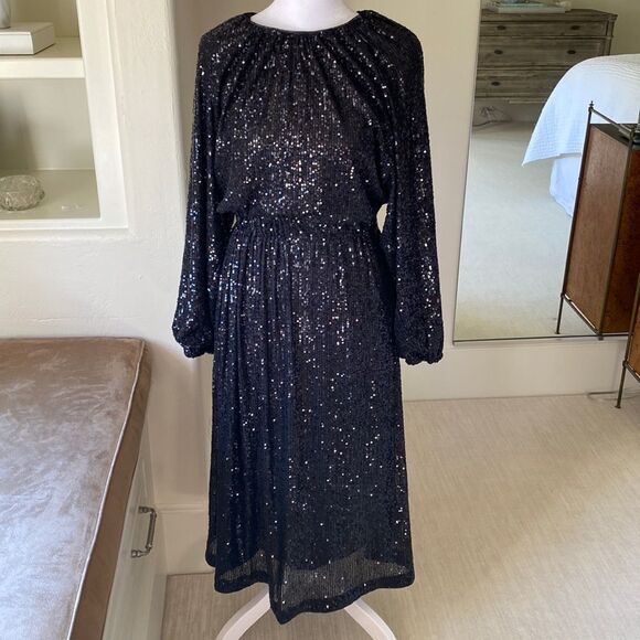 H&M NWT Black sequins cocktail dress - Picture 2 of 12